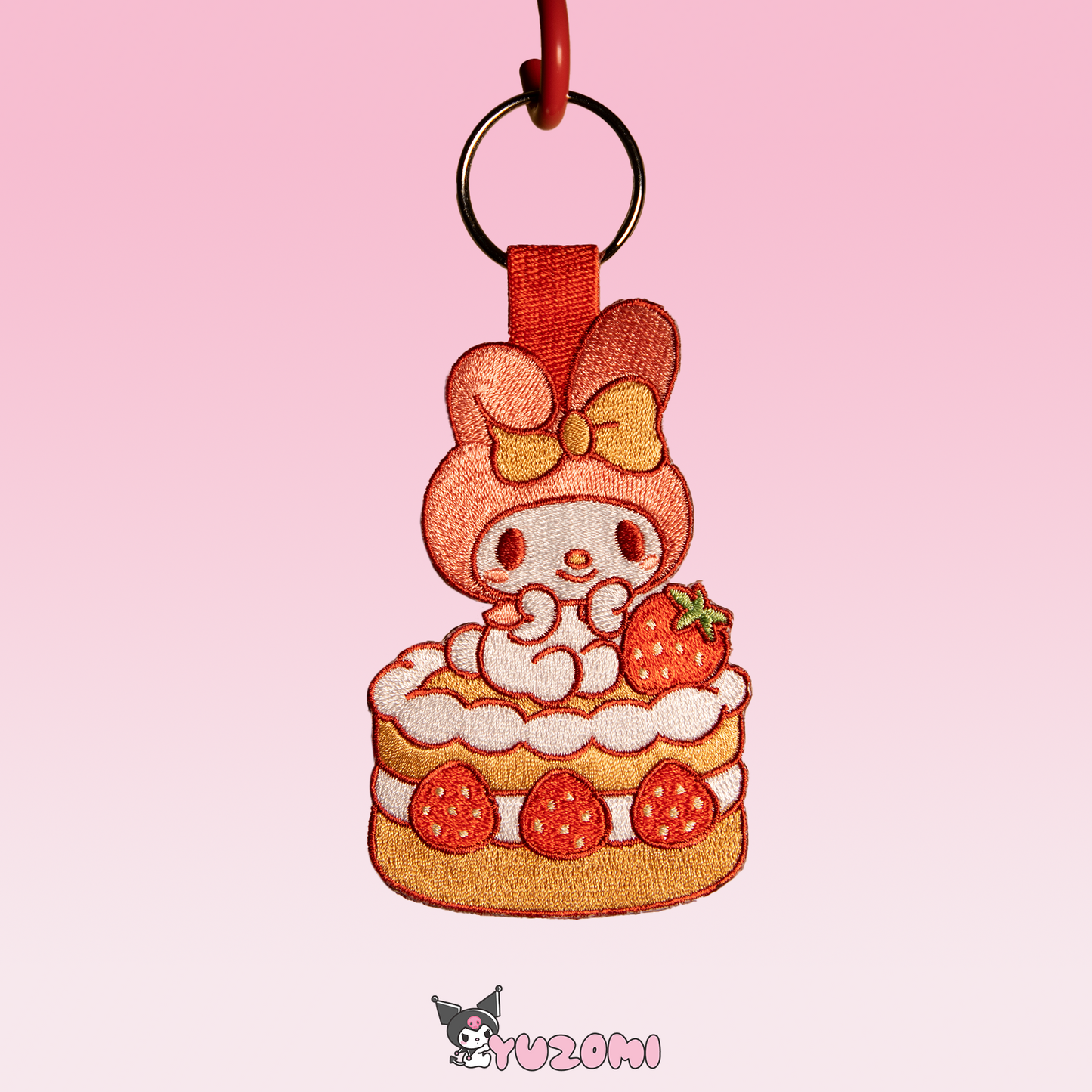 MY MELODY EMBROIDERED KEYCHAIN
