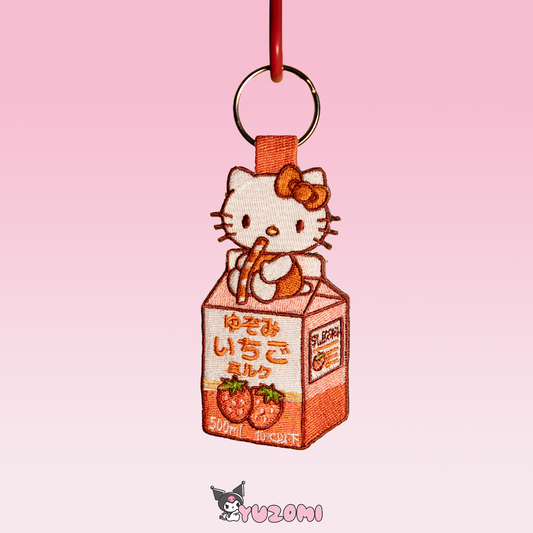 HELLO KITTY EMBROIDERED KEYCHAIN