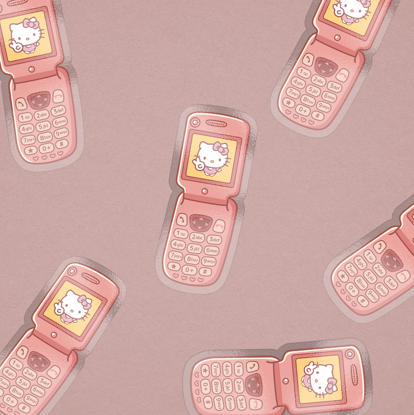 HELLO KITTY FLIP PHONE STICKER