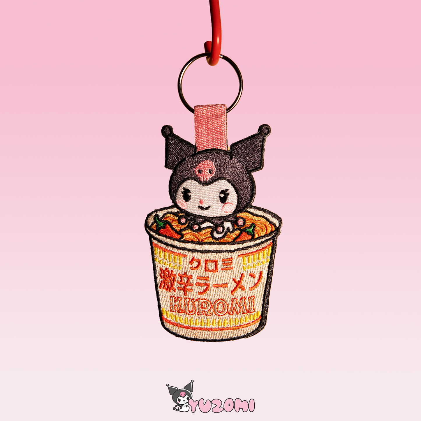 KUROMI EMBROIDERED KEYCHAIN