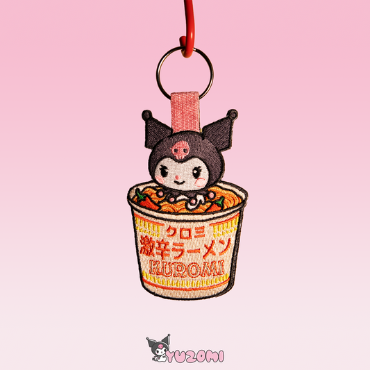 KUROMI EMBROIDERED KEYCHAIN