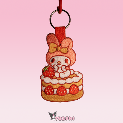 MY MELODY EMBROIDERED KEYCHAIN