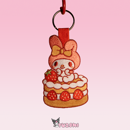 MY MELODY EMBROIDERED KEYCHAIN
