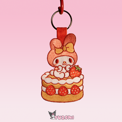 MY MELODY EMBROIDERED KEYCHAIN