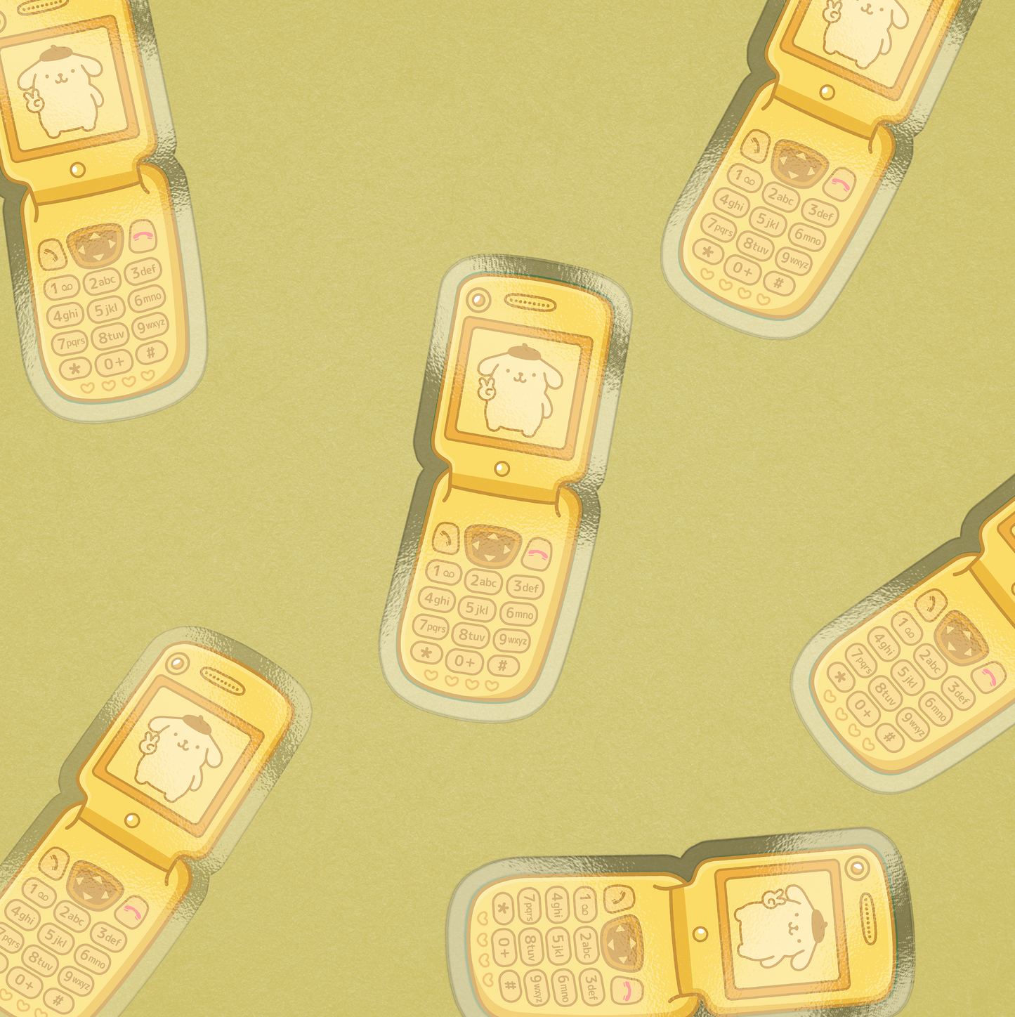 POMPOMPURIN FLIP PHONE STICKER