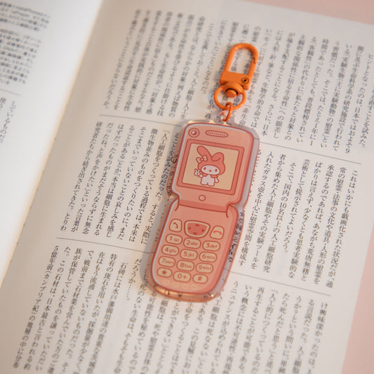 MY MELODY FLIP PHONE KEYCHAIN
