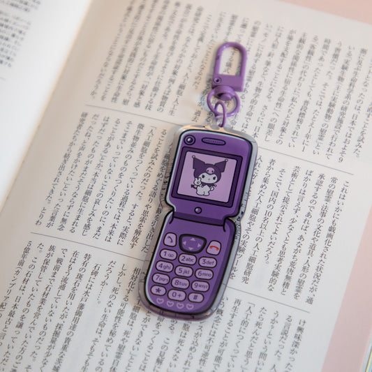 KUROMI FLIP PHONE KEYCHAIN